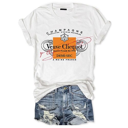 

Women's Plus Size Tops T shirt Floral Cartoon Print Short Sleeve Round Neck Streetwear Daily Vacation Polyester Spring Summer White Gray / Sunflower