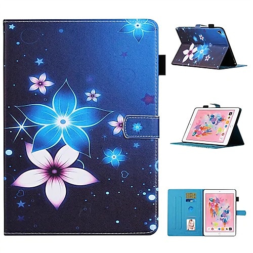 

Case For Samsung Galaxy Tab S7 FE 2021 S7 Plus 2020 S6 Lite A7 Lite A 8.4 A 8.0 Tab A 10.1 Card Holder with Stand Pattern Full Body Cases Animal Tree Flower PU