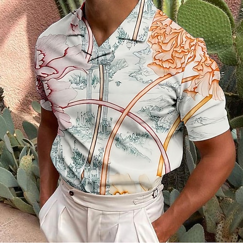 

Men's Collar Polo Shirt Golf Shirt Skull Turndown White 3D Print Casual Daily Short Sleeve Button-Down Print Clothing Apparel Fashion Designer Casual Breathable / Sports