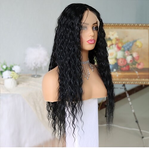 

Heat Resistant Fiber Hair Deep Wave Lace Closure Wigs for Black Women Deep Curly Lace Front Wigs