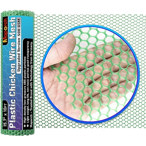 Upgraded 15.7IN x 10FT Plastic Chicken Wire Fence Mesh, Hexagonal Fencing  Wire for Gardening, Poultry Fencing, Chicken Wire Frame for Crafts, Floral  Netting (Black&Green) 2024 - $12.99