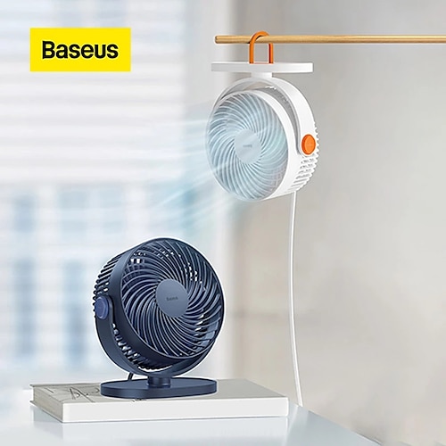 

Baseus USB Fan Desk Fan Hangable 3-speed Adjustable Strong Power Cooling Gadget Noiseless Summer Cooler