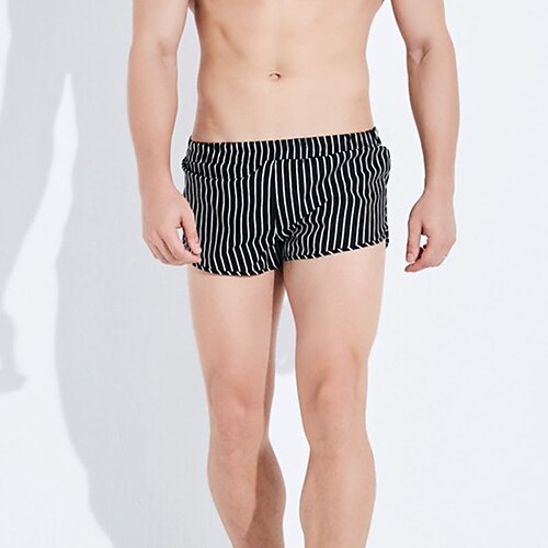 

Men's Classic Style Fashion Shorts Beach Shorts Pocket Elastic Waist Short Pants Sports Outdoor Casual Micro-elastic Stripe Comfort Breathable Mid Waist Black M L XL XXL 3XL
