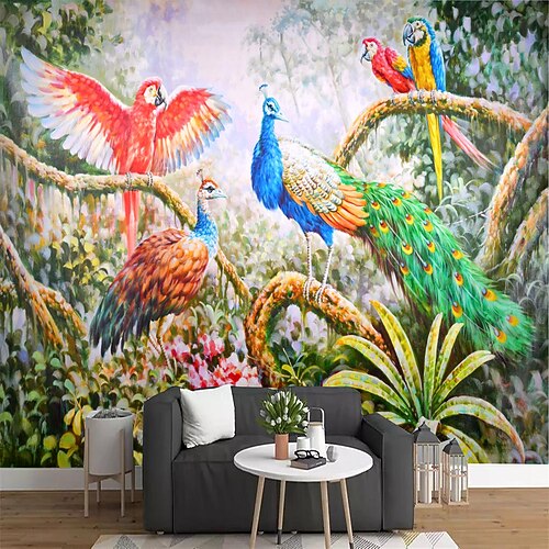 

Cartoon 3D Animal Home Decoration Classic Modern Wall Covering, Canvas PVC / Vinyl Material Self adhesive Mural Wall Cloth, Room Wallcovering