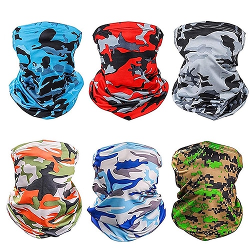 

6 Pieces Sun UV Protection Face Mask Neck Gaiter Windproof Scarf Sunscreen Breathable Bandana Balaclava for SportOutdoorTravel