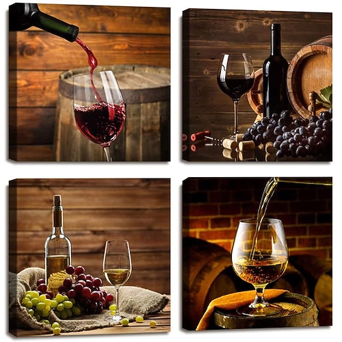 

Print Stretched Canvas Prints - Still Life Classic Modern Four Panels Art Prints