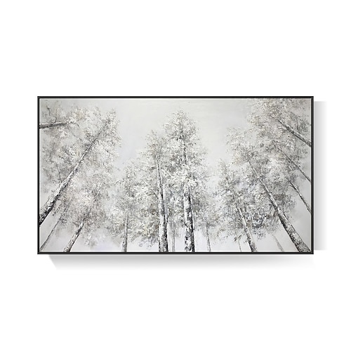 

Handmade Hand Painted Oil Painting Landscape Canvas Paintings Snow Forest Home Decoration Decor Rolled Canvas No Frame Unstretched