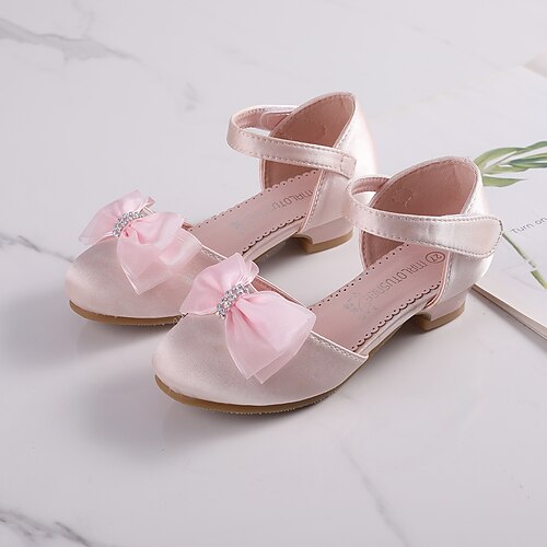 

Girls' Heels Flower Girl Shoes Satin Wedding Dress Shoes Big Kids(7years ) Little Kids(4-7ys) Wedding Party Party Evening Pearl Flower Light Pink Ivory Fall Summer