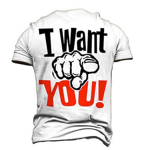 

Men's Unisex T shirt 3D Print Graphic Prints Hand Letter Crew Neck Street Daily Print Short Sleeve Tops Casual Designer Big and Tall Sports White