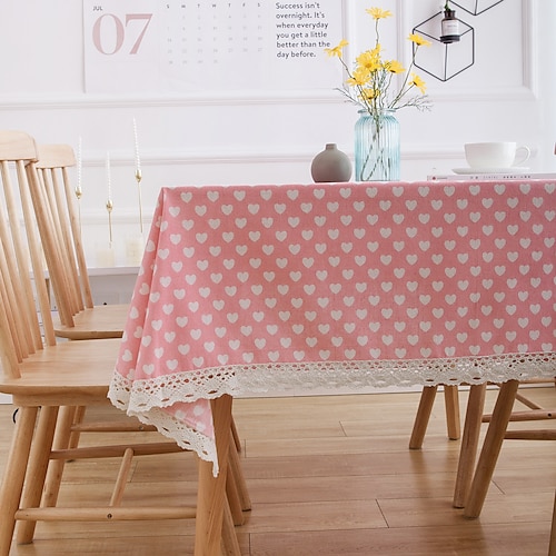 

Farmhouse Style Tablecloth Cotton Linen Rectangle Table Cloths for Kitchen Dining, Party, Holiday, Christmas, Buffet