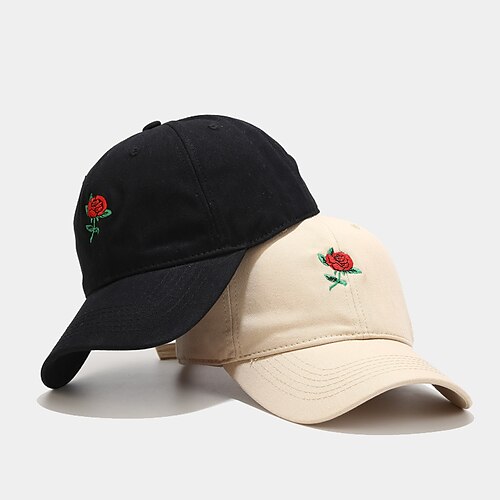 

Men Women Fashion Embroidery Rose Flower Baseball Cap Cotton Snapback Dad Hat Bone Casquette Summer Couple Hip Hop Caps Sun Hat