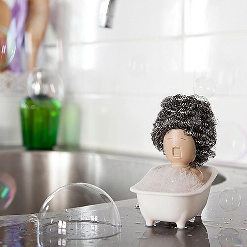 

Bathtub Shape Cleaning Ball Baijie Arrangement Rack Soap Opera Dish Scrubber Holder