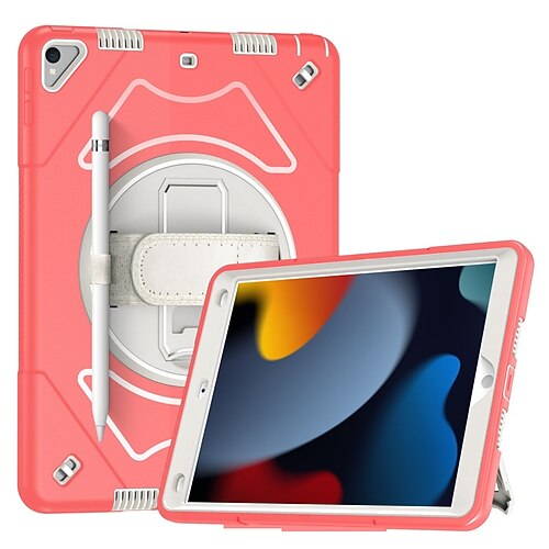 

Tablet Case Cover For Apple iPad Air 5th iPad 10.2'' 9th 8th 7th iPad Pro 12.9'' 5th iPad Air 3rd iPad mini 6th iPad Pro 11'' 3rd 360° Rotation Portable Pencil Holder Solid Colored TPU PC For Kids