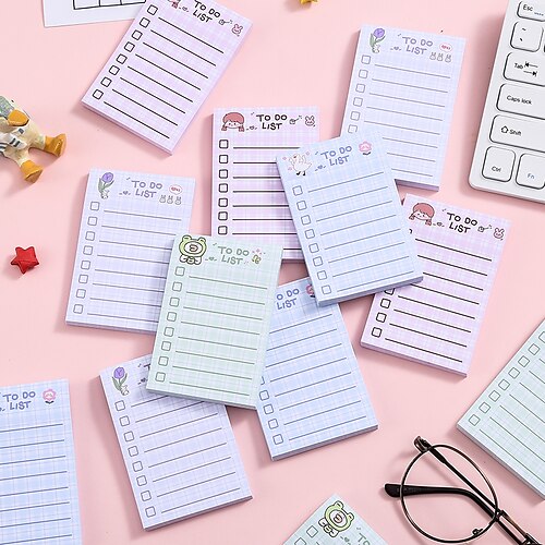 

4 pcs Note Pads 34 Inch White Paper Cute Non-Stick Kawaii Post It Notes for School Office Student