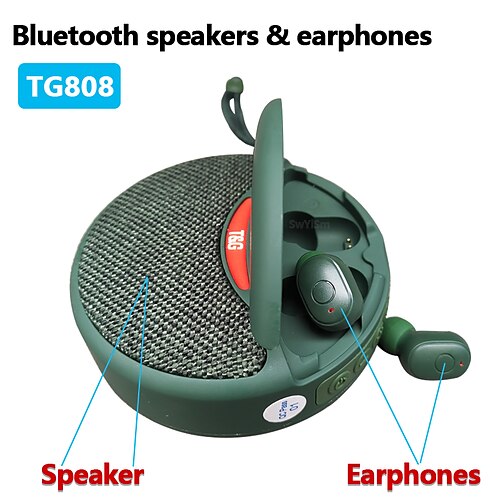 

TG808 2 in 1 True Wireless Earbuds with Bluetooth Speaker In Ear Bluetooth5.0 Stereo with Charging Box Built-in Mic for Apple Samsung Huawei Xiaomi MI Yoga Everyday Use Traveling Mobile Phone