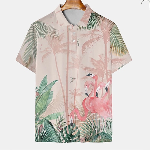 

Men's Collar Polo Shirt Golf Shirt Ink Painting Turndown Pink Street Casual Short Sleeve Button-Down Clothing Apparel Fashion Casual Comfortable