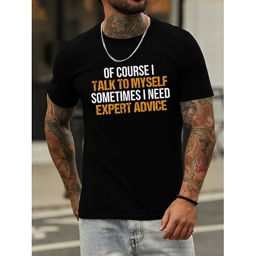 

Homme T shirt Tee Lettre Col Rond Normal Casual Manche Courte Imprimer Vêtement Tenue simple Essentiel