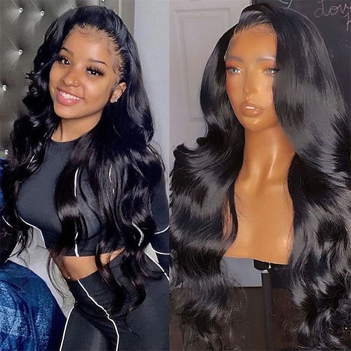 

Body Wave HD Lace Front Wig Human Hair 1B/30 4x4/13x4 Pre Plucked Frontal Lace Wig Brazilian Glueless Natural Color 150%/180% Density Body Wave Hair Wigs