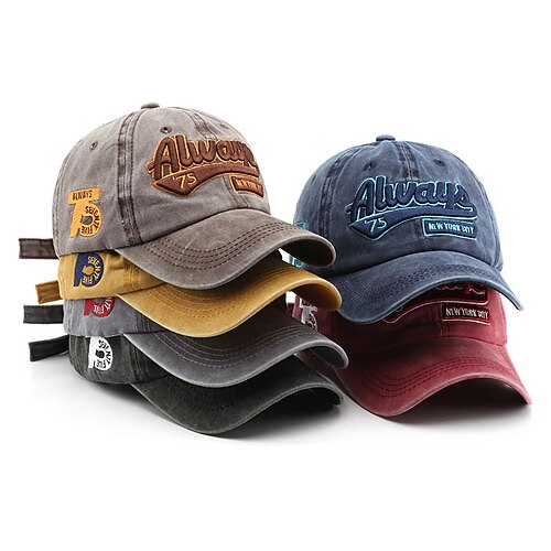

1pcs Summer Women Men Baseball Cap Solid Snapback Letter Embroidery Vintage Sunhat Outdoor Cotton Hip Hop Baseball Hat