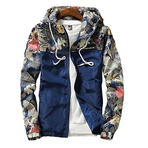 

Men's Winter Jacket Winter Coat Jacket Waterproof Lightweight Daily Going out Zipper Hoodie Streetwear Casual Jacket Outerwear Camo / Camouflage Pocket Oversized Green Black Navy Blue / Fall