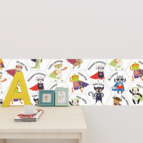 

10pcs Cartoon Hexagonal Tile Stickers Bathroom Kitchen Wall Stickers Non-slip Floor Stickers