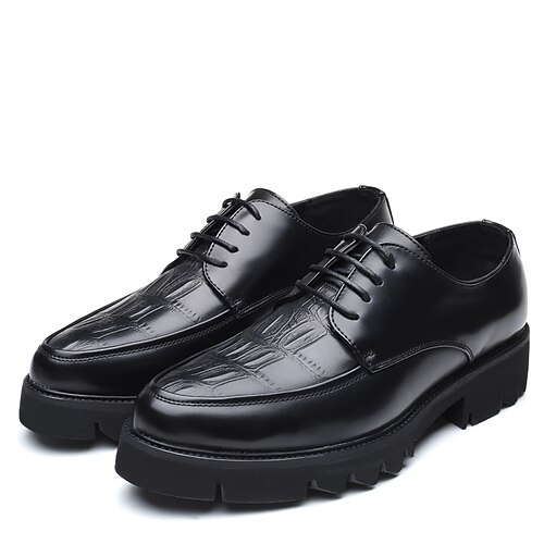 

Men's Oxfords Business Casual Classic Party Evening Office Career Cowhide Booties / Ankle Boots Black Spring Summer