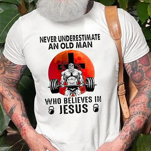 

Men's T shirt Tee Hot Stamping Graphic Muscle Letter Crew Neck Street Casual Print Short Sleeve Tops Basic Fashion Classic Comfortable White