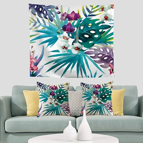 

Tropical Tapestry with 2 Cushion Covers Set of 3 Wall Hanging Tree Trippy Tapestry Meditation Home Room Decoration Tapestries Backdrop Gift