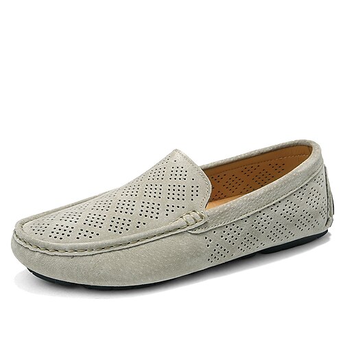 

Men's Loafers Slip-Ons Comfort Loafers Crib Shoes Casual Daily Office Career Suede Black Gray Khaki Spring Summer