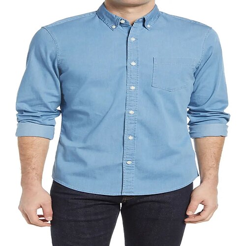 

Men's Shirt Graphic Prints Turndown Street Casual Button-Down Long Sleeve Tops Casual Fashion Breathable Comfortable Blue / Summer / Spring / Summer