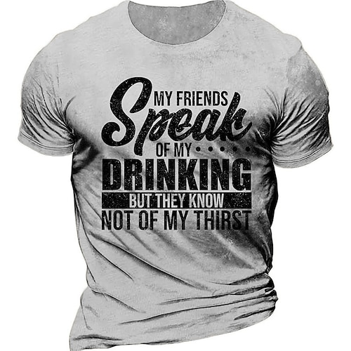 

Men's Unisex T shirt Tee 3D Print Graphic Prints Letter Crew Neck Street Daily Print Short Sleeve Tops Casual Vintage Designer Big and Tall Gray Army Green