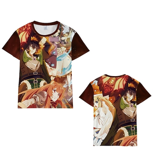 

Inspired by The Rising of the Shield Hero Naofumi Iwatani Raphtalia T-shirt Anime 100% Polyester Anime Harajuku Graphic Kawaii T-shirt For Men's / Women's / Couple's