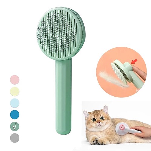 

1 Piece Pet Hair Removal Comb Cat Brush Self Cleaning Slicker Brush for Cats Dogs Hair Remover Scraper Pet Grooming Tool Cat Accessories