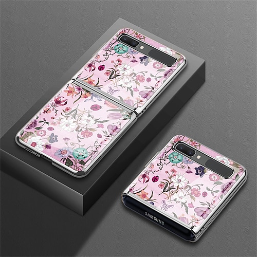 

telefono Custodia Per Samsung Galaxy Per retro Z Flip 3 Di tendenza A prova di sporco Resistente agli urti Pop art Fiore decorativo Vetro temperato