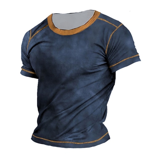 

Men's Unisex T shirt Tee Solid Color Crew Neck Street Daily Short Sleeve Tops Casual Vintage Designer Big and Tall Royal Blue