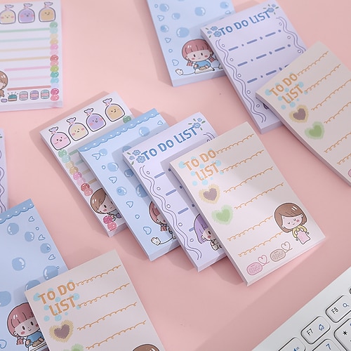 

4 pcs Sticky Notes 69 inch Colorful Paper Lined Cute Self-adhesive Post It Notes for School Office Student