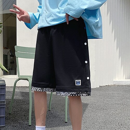

Men's Classic Style Casual Active Shorts Elastic Drawstring Design Knee Length Pants Sports Outdoor Casual Micro-elastic Solid Color Cotton Blend Comfort Breathable Mid Waist Black Gray M L XL XXL 3XL