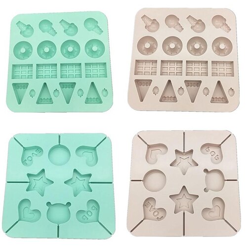 

Diy Square Love Cartoon Candy Cake Silicone Mold Stick Chocolate