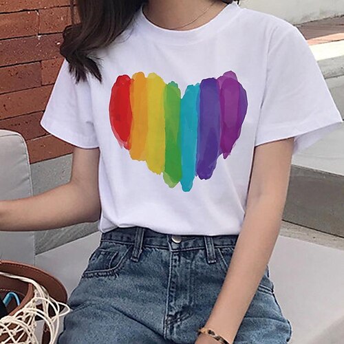 

Women's T shirt Tee Casual Daily Going out T shirt Tee Short Sleeve Round Neck Basic 0446# 0542# 0536# S