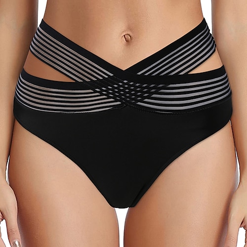 

Women's Swimwear Cover Up Beach Bottom Normal Swimsuit Criss Cross Pure Color Black Bathing Suits New Vacation Sexy / Modern / Padded Bras