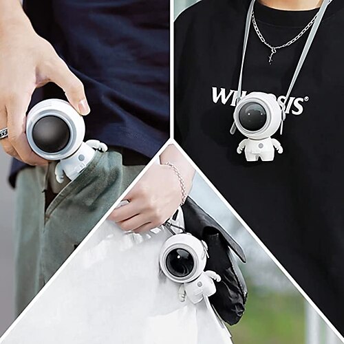 

Creative Astronaut Handheld Neckless Leafless Fan Summer Portable Mini USB Charging Astronaut Small Fan