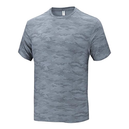 

Men's Hiking Tee shirt Short Sleeve Tee Tshirt Top Outdoor Breathable Quick Dry Lightweight Summer dark grey male Black Blue Climbing Camping / Hiking / Caving Traveling