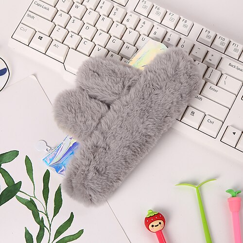 

PencilCasePenPouchMarkerBag Cartoon Cute Creative Plastics Plush Fabric for School Student Kids