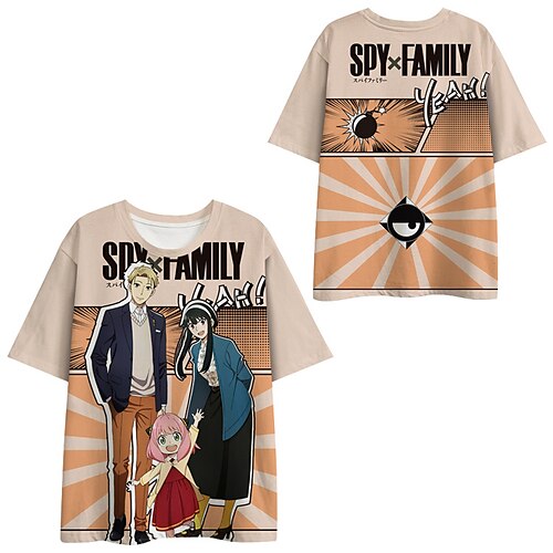 

Inspired by SPY×FAMILY Loid Forger Yor Forger Anya Forger T-shirt Cartoon 100% Polyester Anime Harajuku Graphic Kawaii T-shirt For Men's / Women's / Couple's