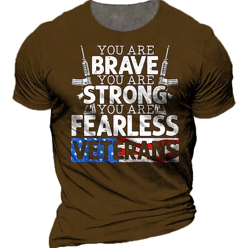 

Men's Unisex T shirt Tee 3D Print Graphic Prints Letter Crew Neck Street Daily Print Short Sleeve Tops Casual Designer Big and Tall Sports Black Brown
