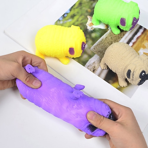 

3 pcs Creative Lala Pug Decompression Toys Pinch Dog Sand Elastic Stretch Deformation Vent Toy Novelty Animal Squeeze Toys Novelty