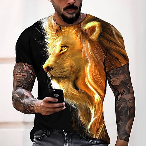 

Men's Tee T shirt Tee 3D Print Graphic Round Neck Casual Daily 3D Print Short Sleeve Tops Fashion Designer Cool Comfortable Green Blue Gray
