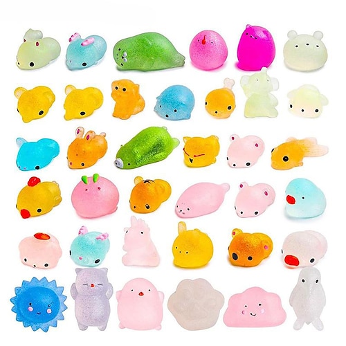 

Finger Toy Jumbo Squishies Sensory Fidget Toy Stress Reliever 30 pcs Portable Gift Cute Stress and Anxiety Relief Flexible Durable Music & Light Non-toxic Mochi For Adults' Women Boys and Girls Home