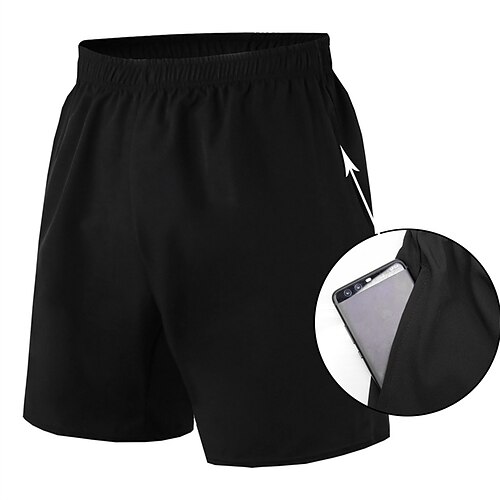 

Men's Casual Casual / Sporty Active Shorts Pocket Elastic Waist Knee Length Pants Sports Outdoor Casual Micro-elastic Solid Color Breathable Quick Dry Mid Waist Black L XL XXL 3XL / Summer