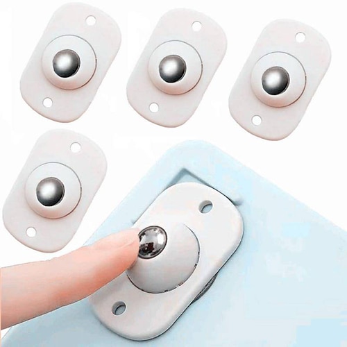

4pcs Universal Furniture Wheel Directional Roller Self Adhesive Casters Pulley Rollers For Cabinet Drawer Storage Box Trash